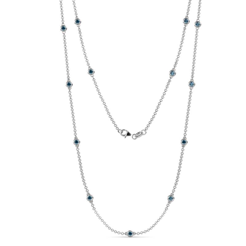 Lien (13 Stn/2.6mm) London Blue Topaz on Cable Necklace 