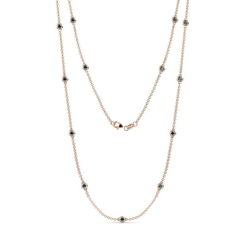 Lien (13 Stn/2.6mm) London Blue Topaz on Cable Necklace 