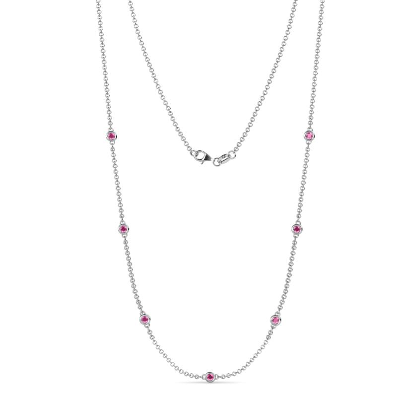 Salina (7 Stn/2.6mm) Pink Sapphire on Cable Necklace 
