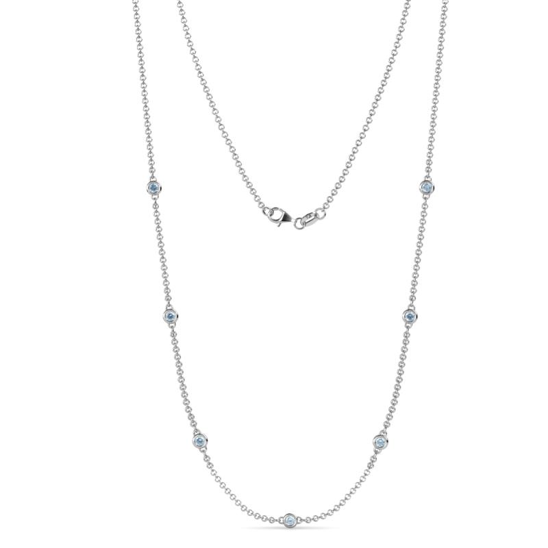 Salina (7 Stn/2.6mm) Aquamarine on Cable Necklace 