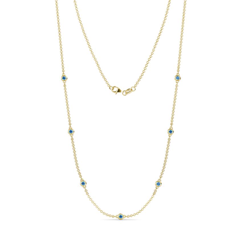 Salina (7 Stn/2.6mm) Blue Topaz on Cable Necklace 