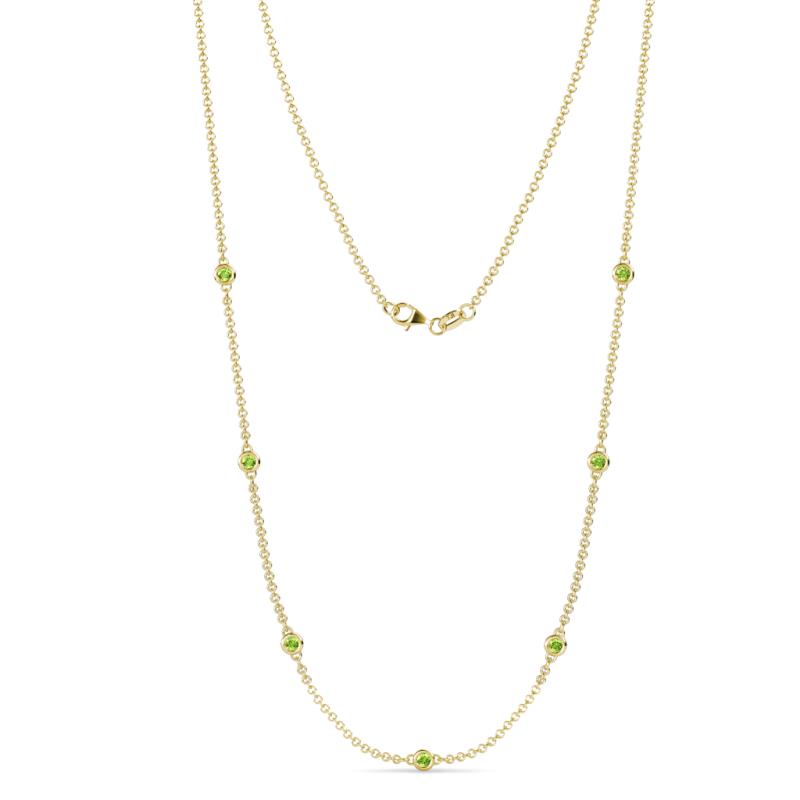 Salina (7 Stn/2.6mm) Peridot on Cable Necklace 