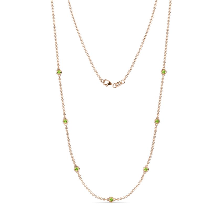 Salina (7 Stn/2.6mm) Peridot on Cable Necklace 