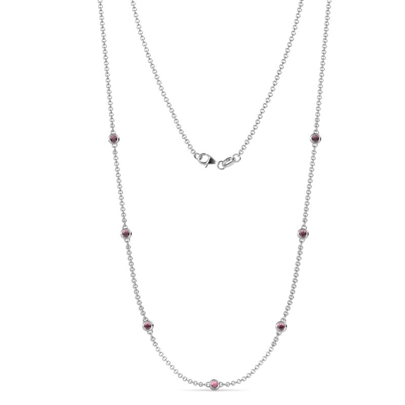 Salina (7 Stn/2.6mm) Rhodolite Garnet on Cable Necklace 
