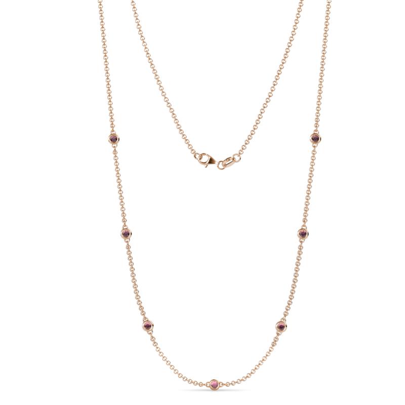 Salina (7 Stn/2.6mm) Rhodolite Garnet on Cable Necklace 