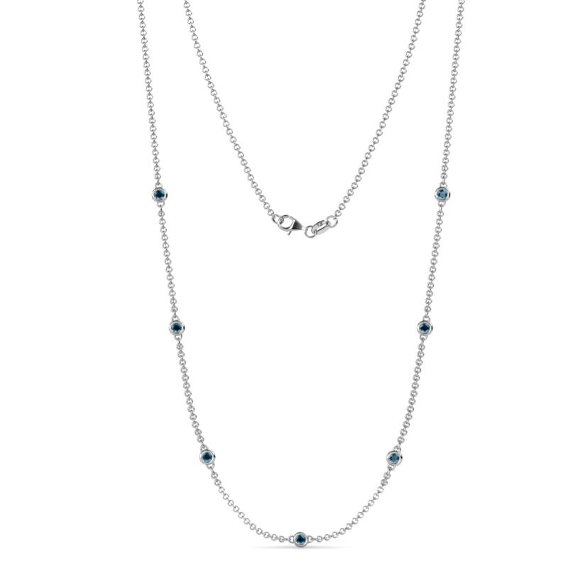Salina (7 Stn/2.6mm) Blue Diamond on Cable Necklace 