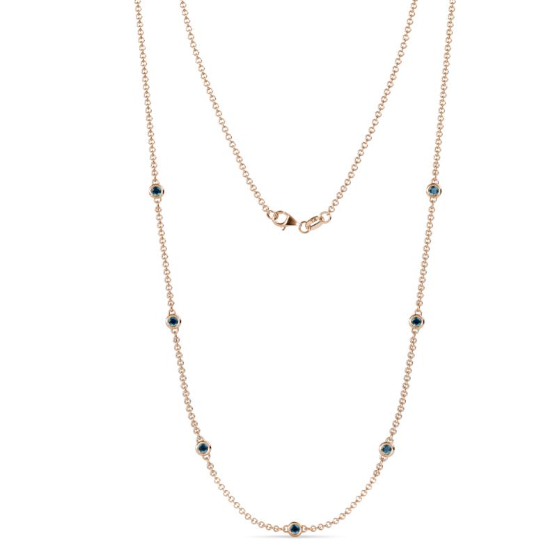 Salina (7 Stn/2.6mm) Blue Diamond on Cable Necklace 