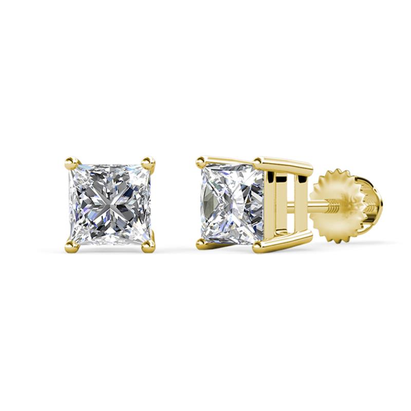 Zoey GIA Certified Princess Cut Diamond 3.00 ctw (SI2/HI) Four Prongs Solitaire Stud Earrings 