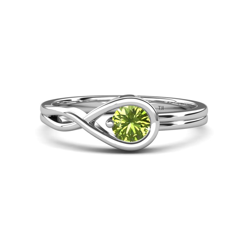 Adah 0.50 ctw (5.00 mm) Round Peridot Twist Love Knot Solitaire Engagement Ring 
