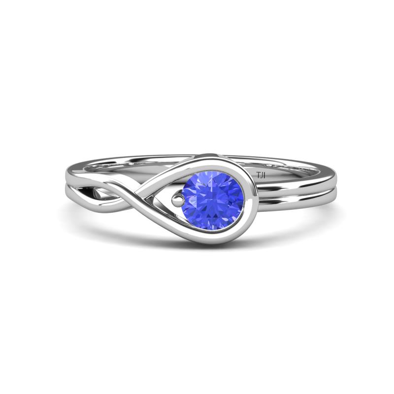 Adah 0.47 ctw (5.00 mm) Round Tanzanite Twist Love Knot Solitaire Engagement Ring 