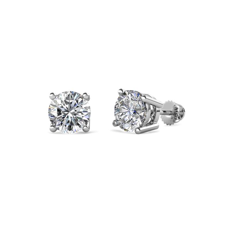 Alina 1.10 ctw Round Moissanite (5.50 mm) Four Prongs Solitaire Stud Earrings 