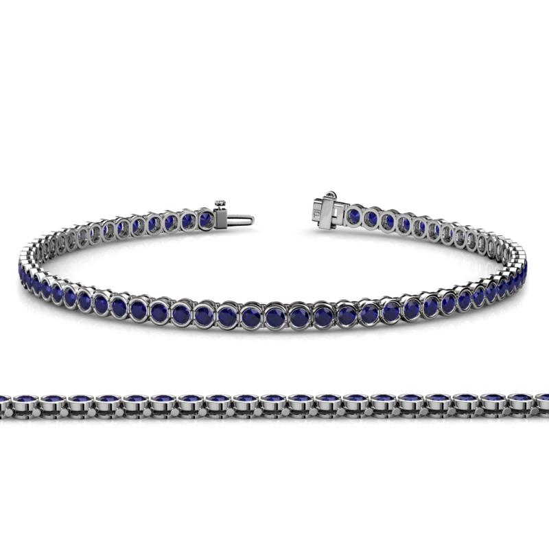 Tiara 2.00 mm Blue Sapphire Eternity Tennis Bracelet 