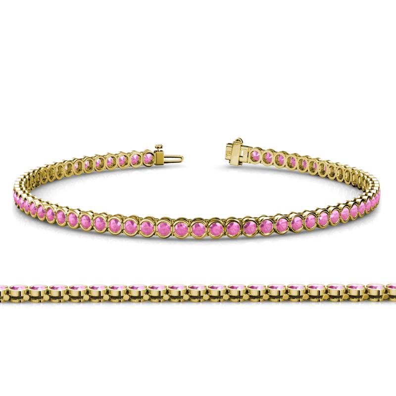 Tiara 2.00 mm Pink Sapphire Eternity Tennis Bracelet 
