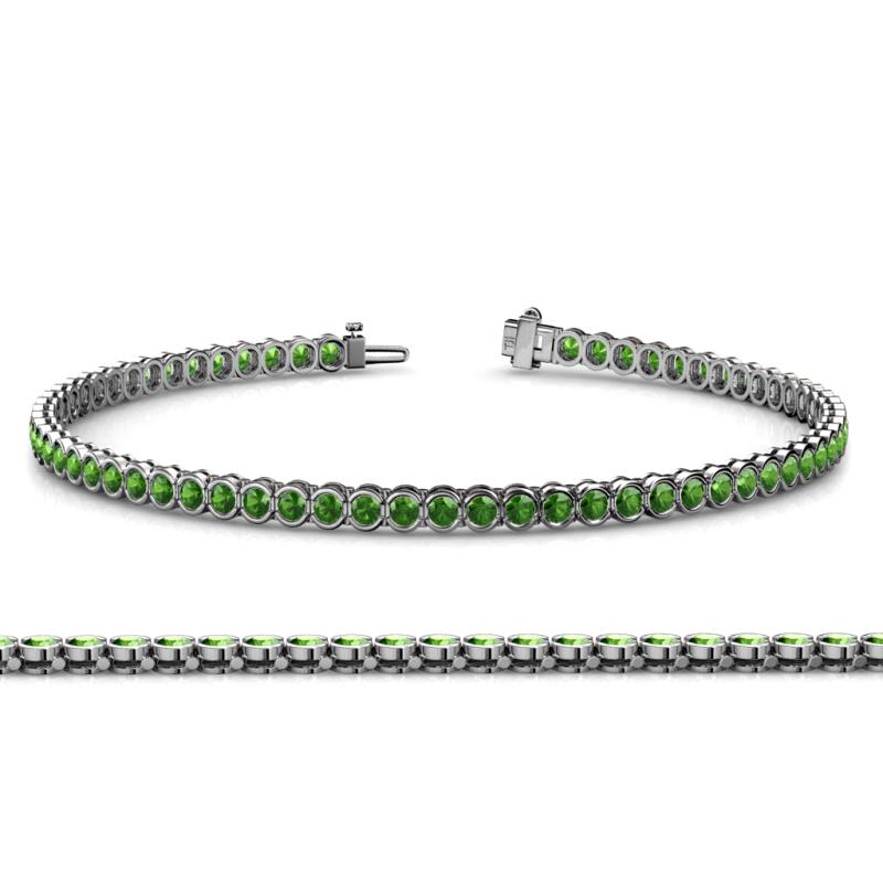 Tiara 2.00 mm Green Garnet Eternity Tennis Bracelet 