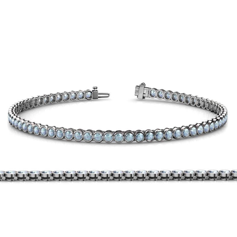 Tiara 2.00 mm Aquamarine Eternity Tennis Bracelet 