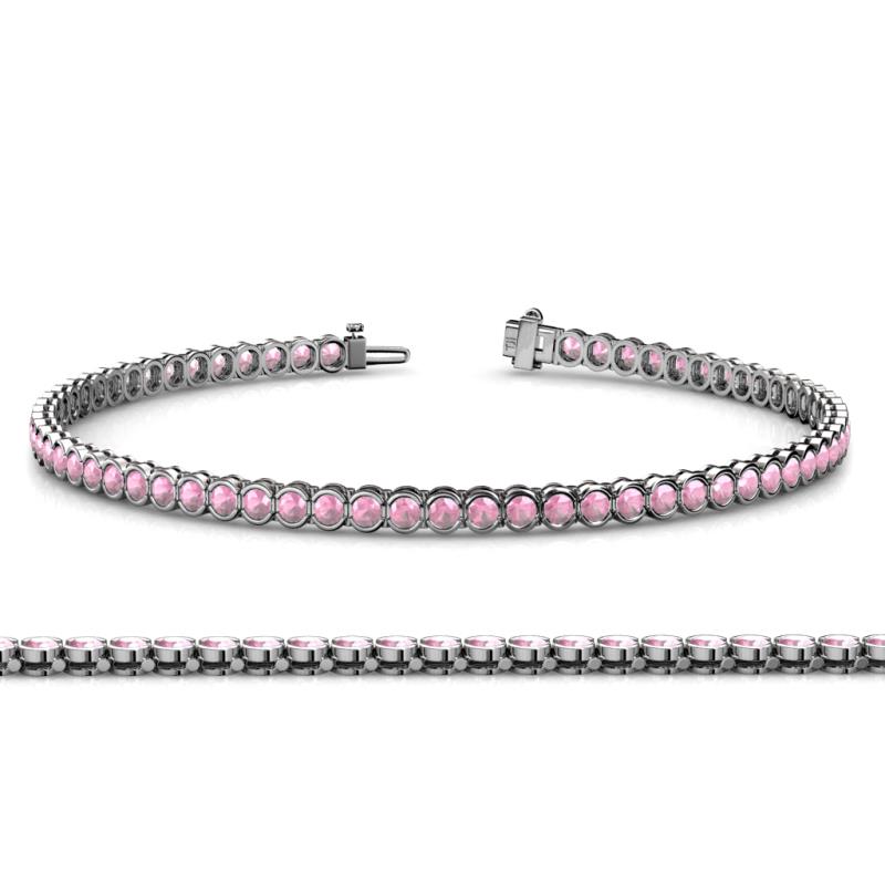 Tiara 2.00 mm Pink Tourmaline Eternity Tennis Bracelet 