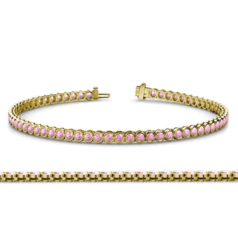 Tiara 2.00 mm Pink Tourmaline Eternity Tennis Bracelet 
