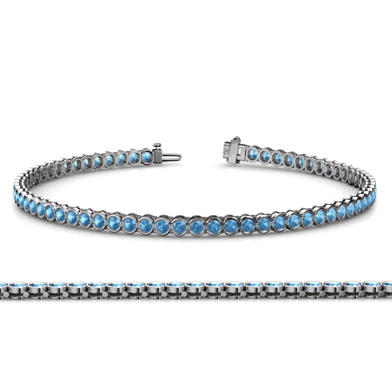 Tiara 2.00 mm Blue Topaz Eternity Tennis Bracelet 