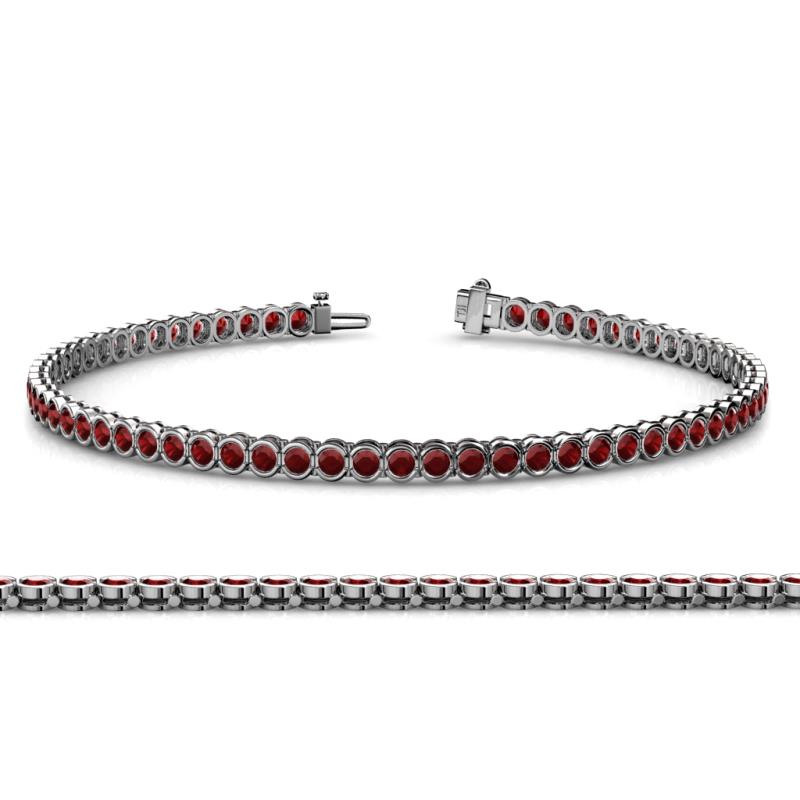 Tiara 2.00 mm Red Garnet Eternity Tennis Bracelet 