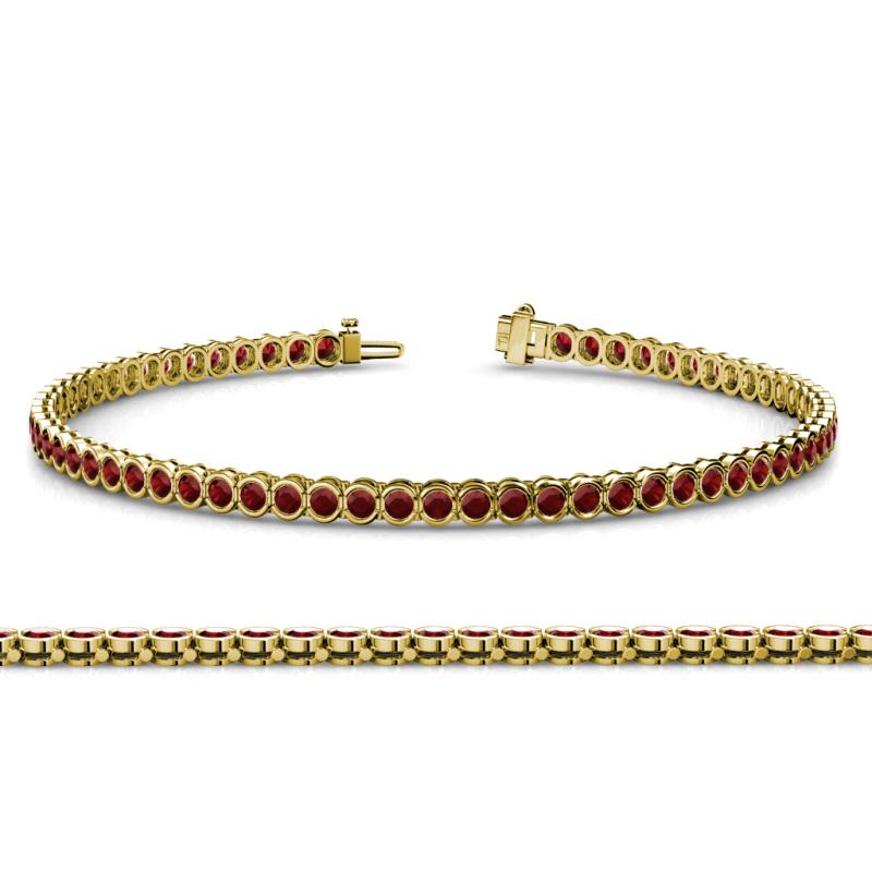 Tiara 2.00 mm Red Garnet Eternity Tennis Bracelet 