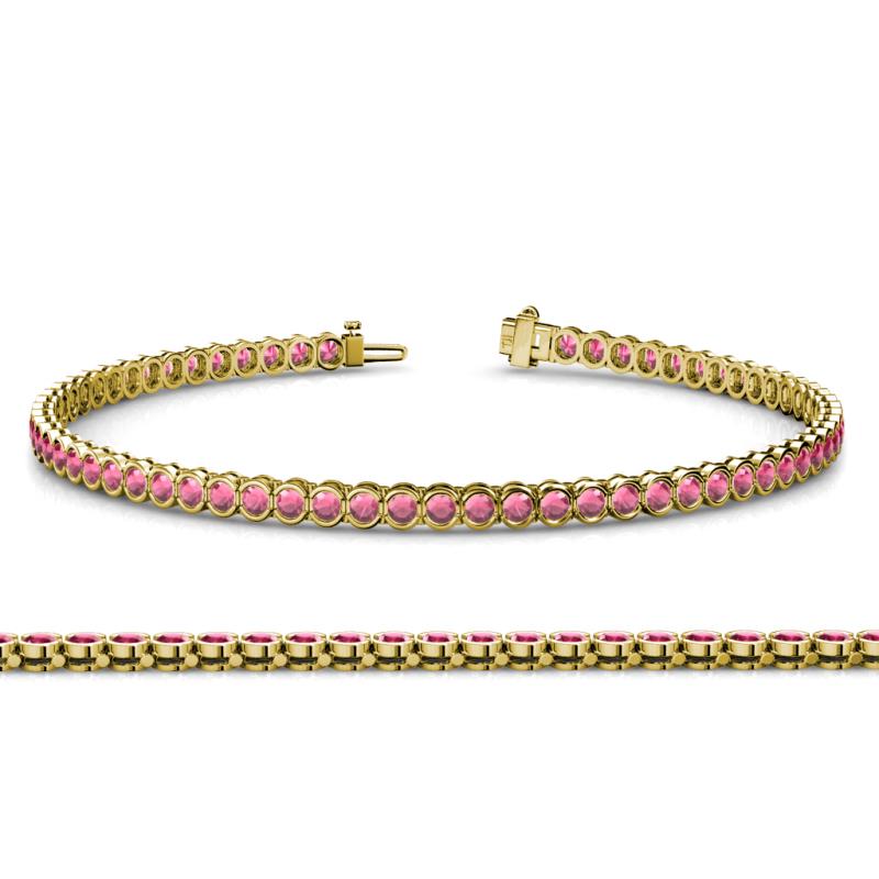 Tiara 2.00 mm Rhodolite Garnet Eternity Tennis Bracelet 