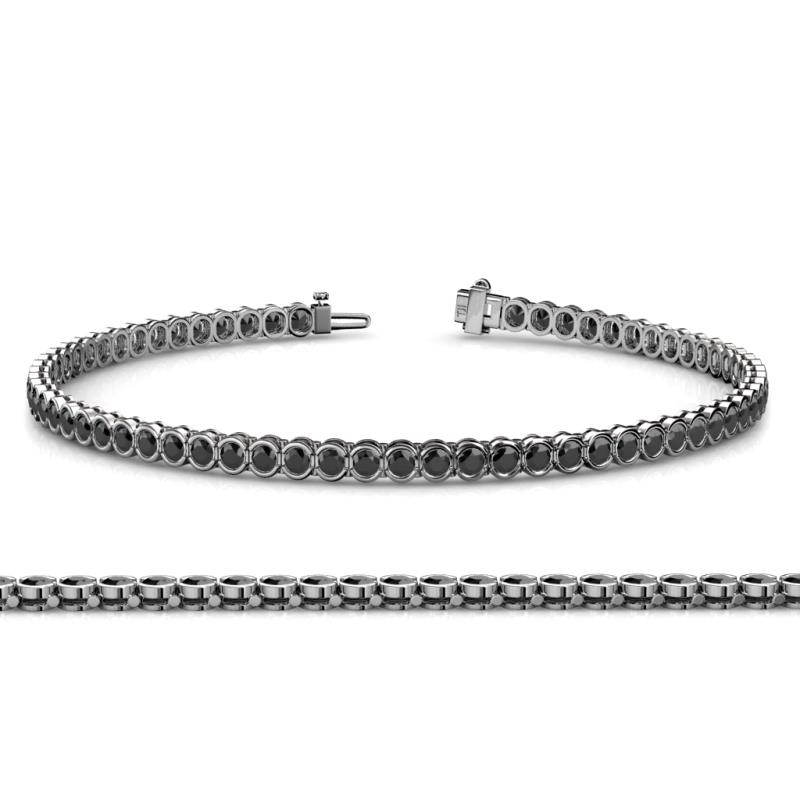 Tiara 2.00 mm Black Diamond Eternity Tennis Bracelet 