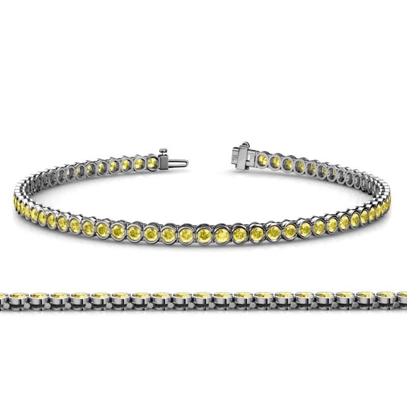 Tiara 2.00 mm Yellow Sapphire Eternity Tennis Bracelet 