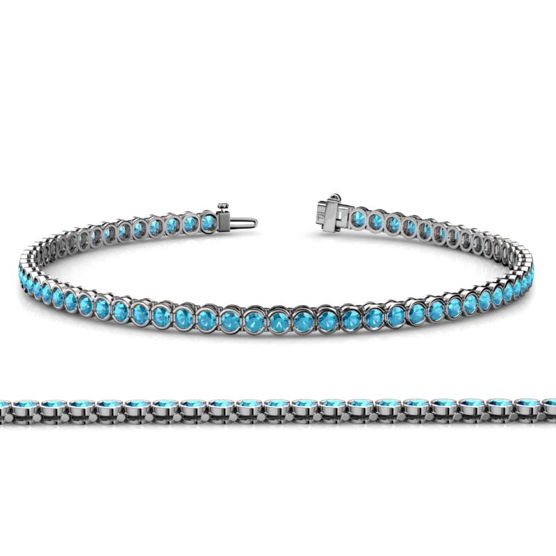 Tiara 2.00 mm London Blue Topaz Eternity Tennis Bracelet 