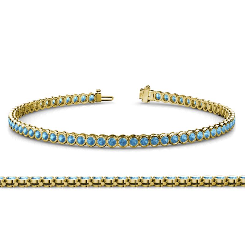 Tiara 2.60 mm Blue Topaz Eternity Tennis Bracelet 