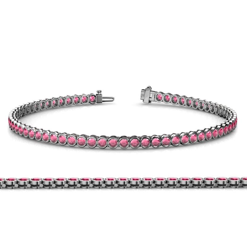 Tiara 2.60 mm Rhodolite Garnet Eternity Tennis Bracelet 