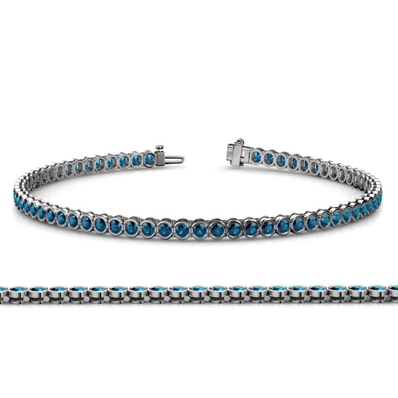 Tiara 2.60 mm Blue Diamond Eternity Tennis Bracelet 