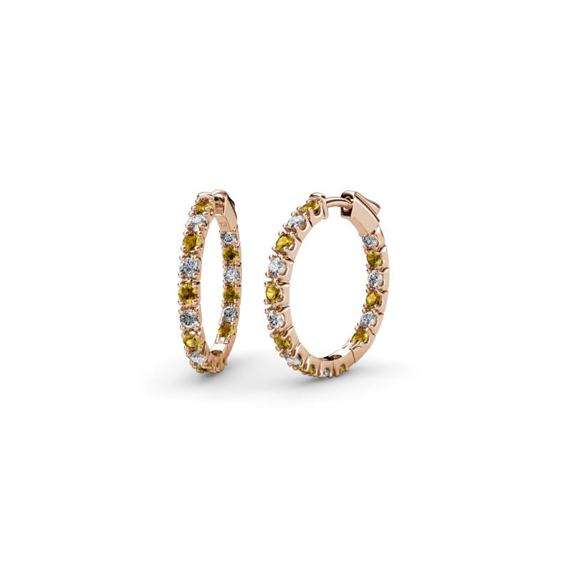 Amia Citrine and Diamond Hoop Earrings 