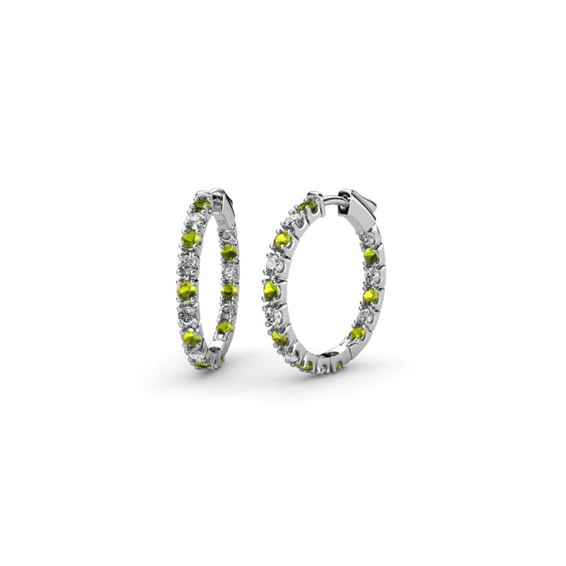Amia Peridot and Diamond Hoop Earrings 