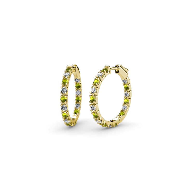 Amia Peridot and Diamond Hoop Earrings 