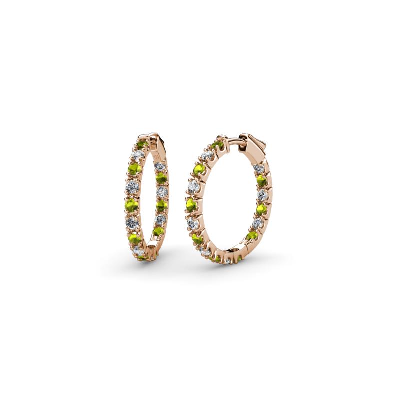 Amia Peridot and Diamond Hoop Earrings 