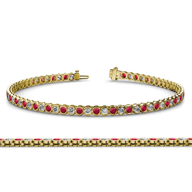 Tiara 2.60 mm Ruby and Diamond Eternity Tennis Bracelet 