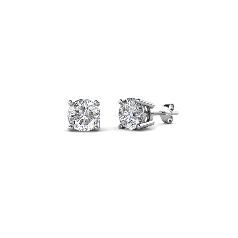 Alina 0.22 ctw Round Moissanite (3.30 mm) Four Prongs Solitaire Stud Earrings 