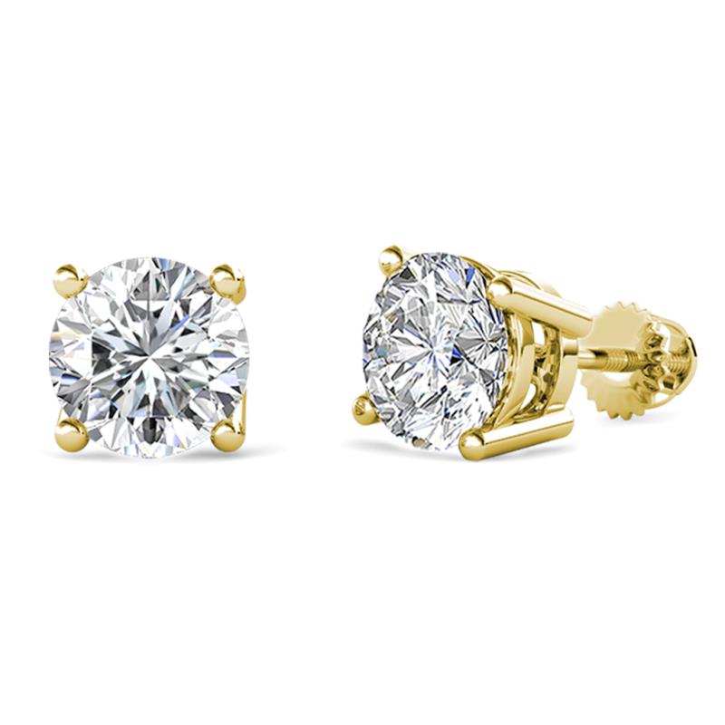 Alina 3.20 ctw Round Moissanite (8.00 mm) Four Prongs Solitaire Stud Earrings 