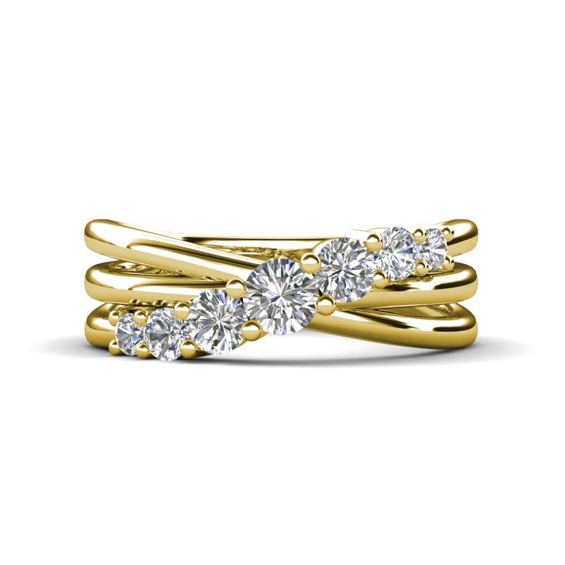 Miesha 0.53 ctw Lab Grown Diamond Crossover 7 Stone Wedding Band 