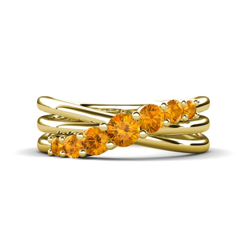 Miesha 0.39 ctw Citrine Crossover 7 Stone Wedding Band 