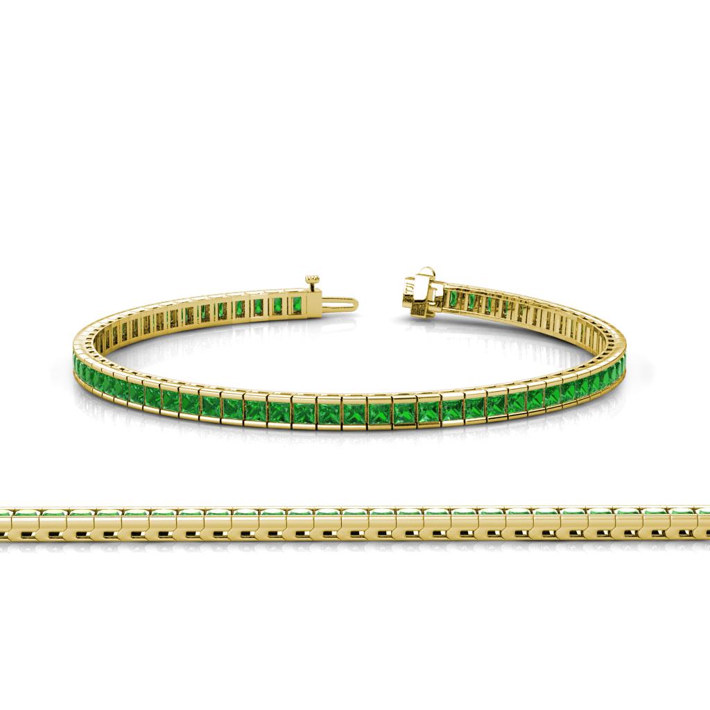 Zahra Princess Cut 2.00 mm Green Garnet Eternity Tennis Bracelet 