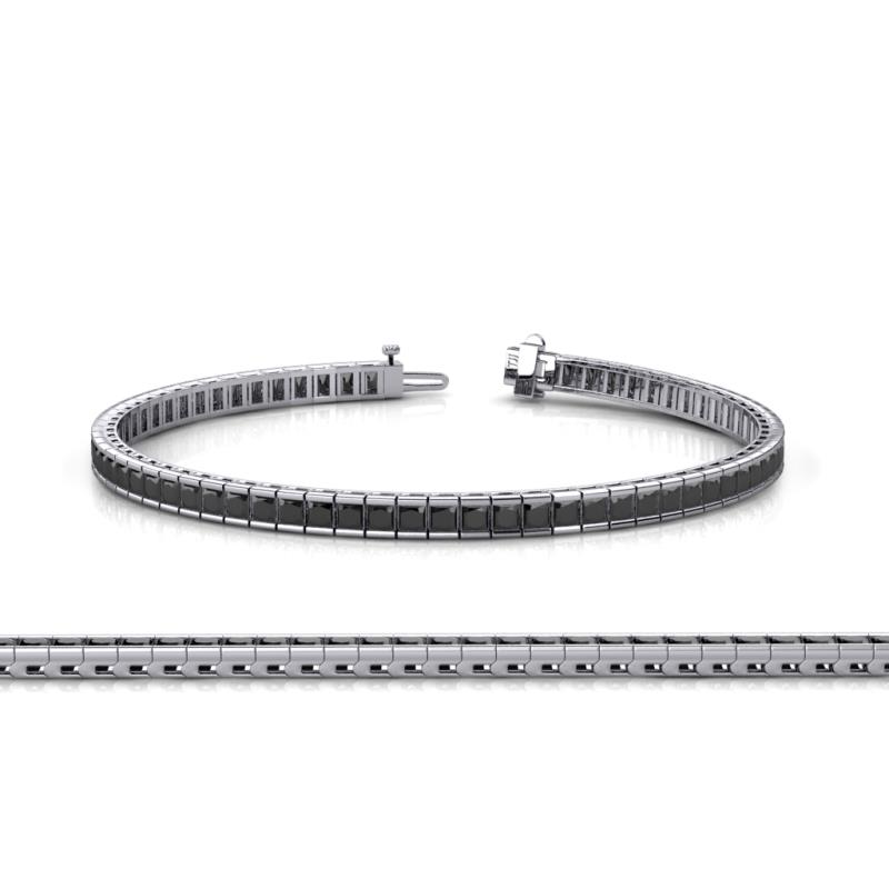 Zahra Princess Cut 2.00 mm Black Diamond Eternity Tennis Bracelet 
