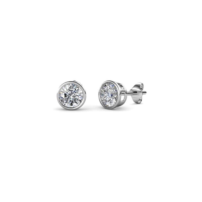 Carys 0.28 ctw Round Moissanite (3.50 mm) Bezel Set Solitaire Stud Earrings 