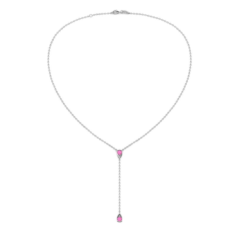 Twila ctw Pink Sapphire Women Lariat Necklace ctw Pink Sapphire Women Lariat Necklace in K White GoldIncluded inches K White Gold Chain