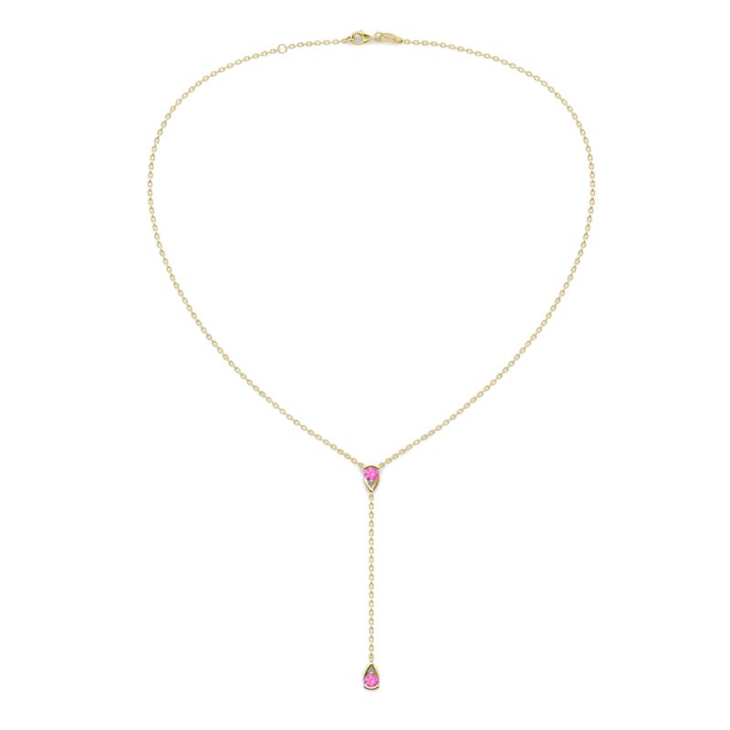 Twila 0.34 ctw Pink Sapphire (3.50 mm) Women Lariat Necklace 