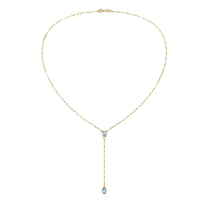 Twila 0.30 ctw Aquamarine (3.50 mm) Women Lariat Necklace 