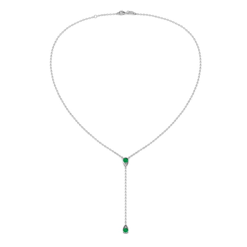 Twila 0.34 ctw Emerald (3.50 mm) Women Lariat Necklace 
