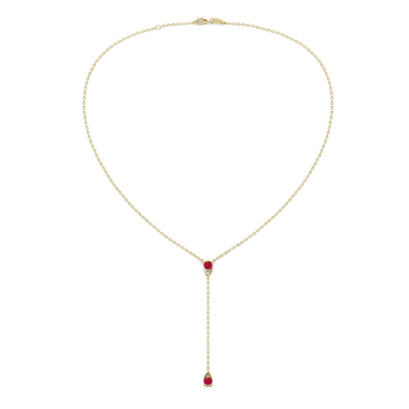 Twila 0.34 ctw Ruby (3.50 mm) Women Lariat Necklace 