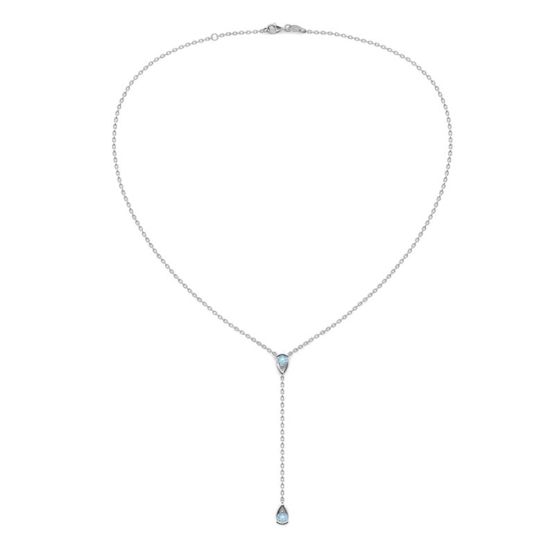 Twila 0.30 ctw Aquamarine (3.50 mm) Women Lariat Necklace 