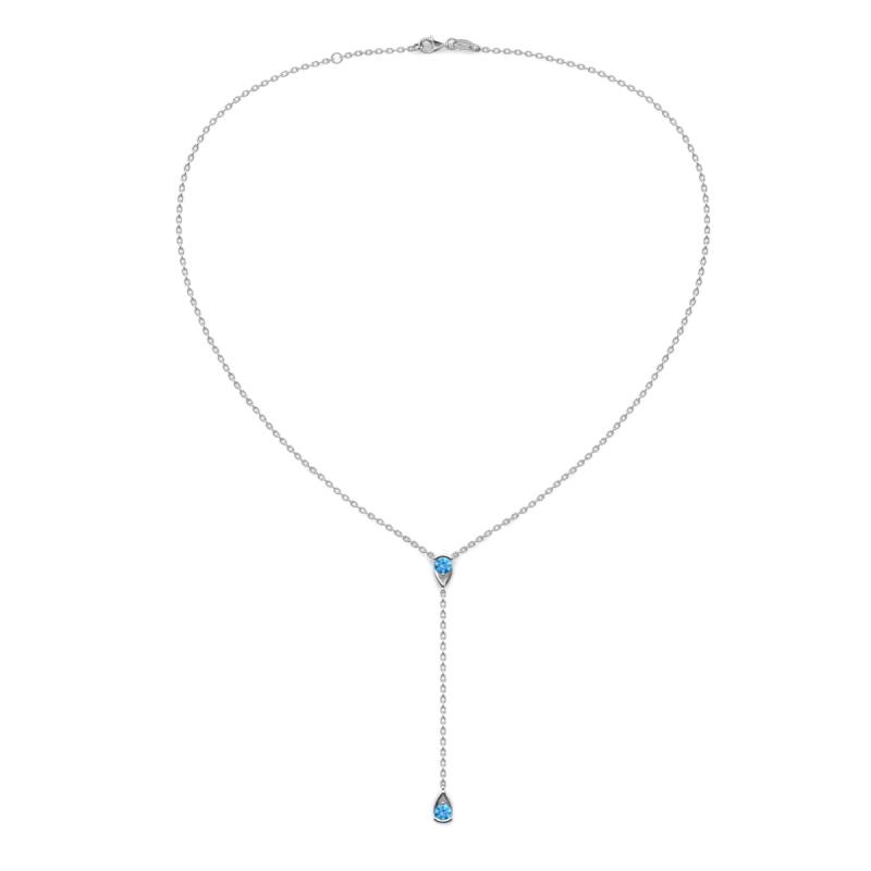 Twila 0.28 ctw Blue Topaz (3.50 mm) Women Lariat Necklace 